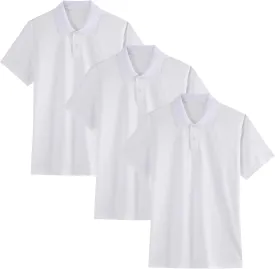 3 Pack Boys Youth Kids Polo Shirt Mesh Athletic Quick Dry Short Sleeve Golf Shirt Moisture Wicking Active Tops(Age 5-16)