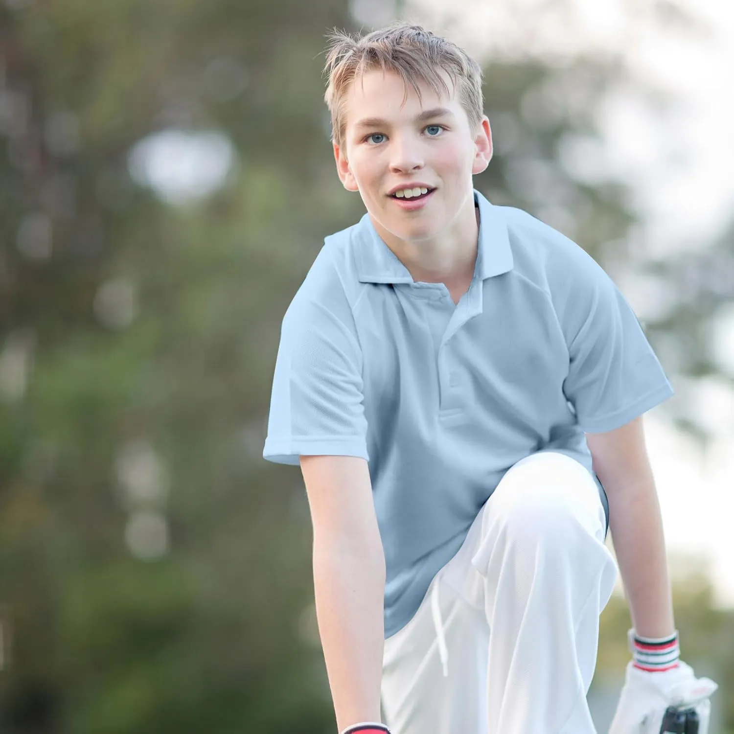3 Pack Boys Youth Kids Polo Shirt Mesh Athletic Quick Dry Short Sleeve Golf Shirt Moisture Wicking Active Tops(Age 5-16)