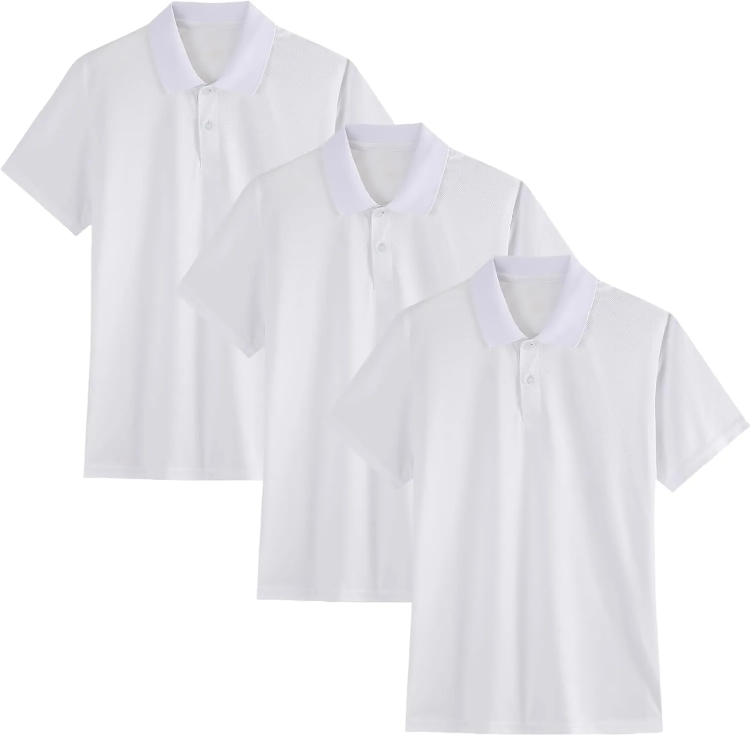 3 Pack Boys Youth Kids Polo Shirt Mesh Athletic Quick Dry Short Sleeve Golf Shirt Moisture Wicking Active Tops(Age 5-16)