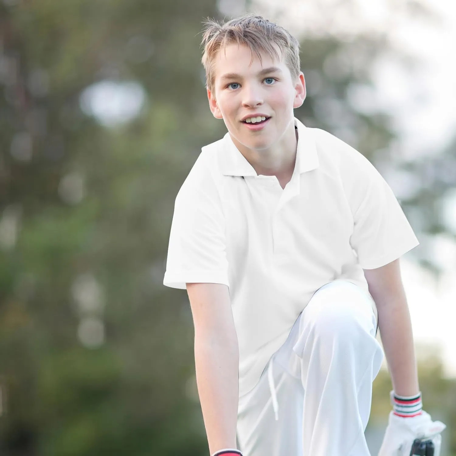 3 Pack Boys Youth Kids Polo Shirt Mesh Athletic Quick Dry Short Sleeve Golf Shirt Moisture Wicking Active Tops(Age 5-16)