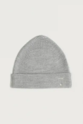 Baby Knitted Beanie, Grey Melange
