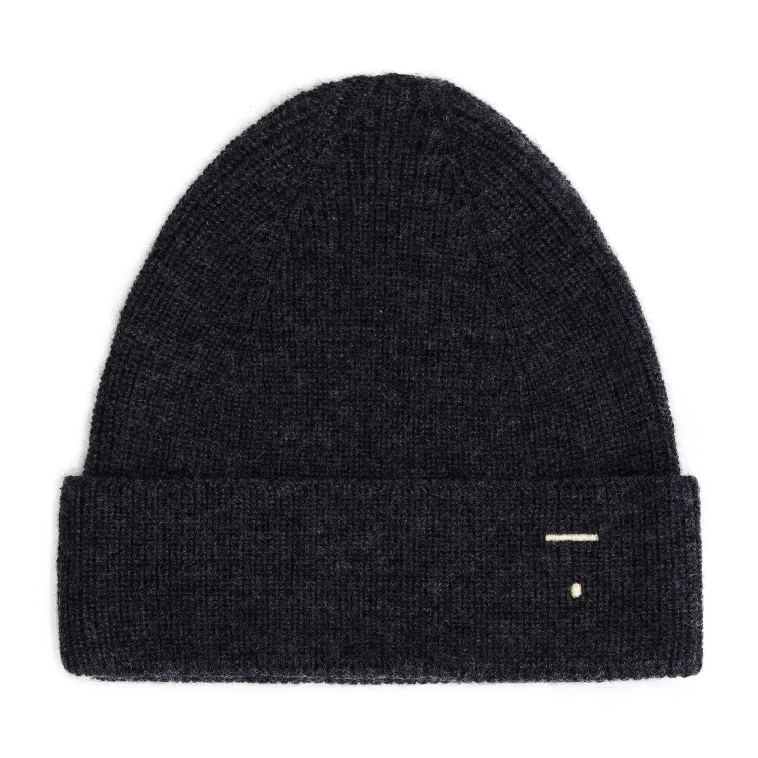 Baby Knitted Beanie, Nearly Black Melange