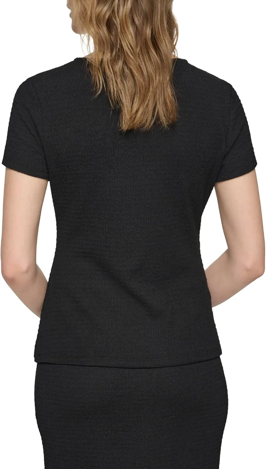 Calvin Klein Women's Short Sleeve Gathered Front Knit