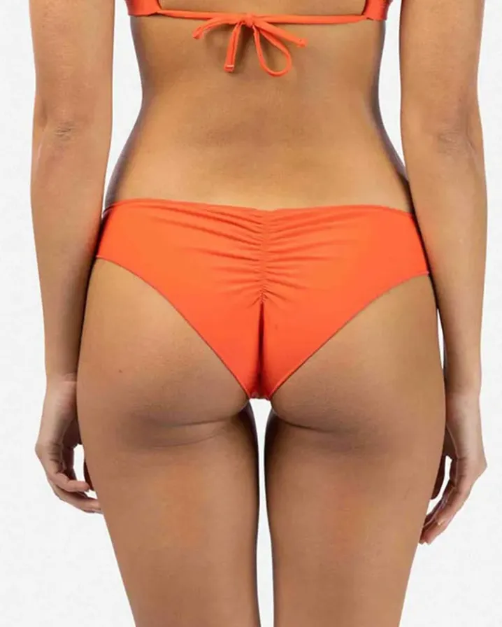 Classic Surf Cheeky Coverage Bikini Bottom - Tangerine
