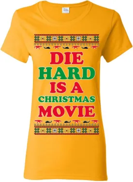 Die Hard is a Christmas Movie Classic McClane Nakatomi Ugly Christmas Womens Graphic T-Shirt