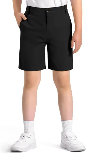 KEREDA Boys School Uniform Golf Shorts Pull On Preppy Shorts Kids Clothes with Pockets