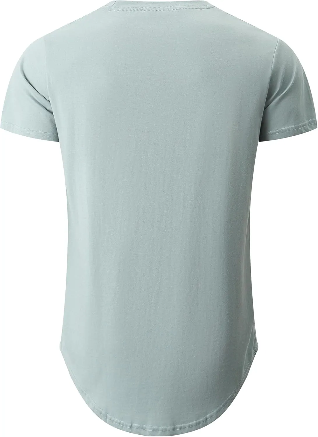 KLIEGOU Mens 100 Cotton Hipster Hip Hop Longline Crewneck T-Shirt Pre - Shrunk S-4XL