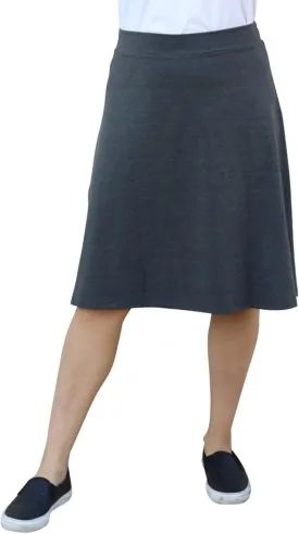 Kosher Casual Women's Modest Knee-Length A-Line Lightweight Cotton Spandex Skirt