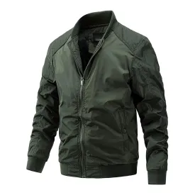 Maiyifu-GJ Men's Lightweight Flight Jacket Spring Fall Softshell Bomber Coat Outwear Zipper Military Windbreaker Sportswear (Green,5X-Large)