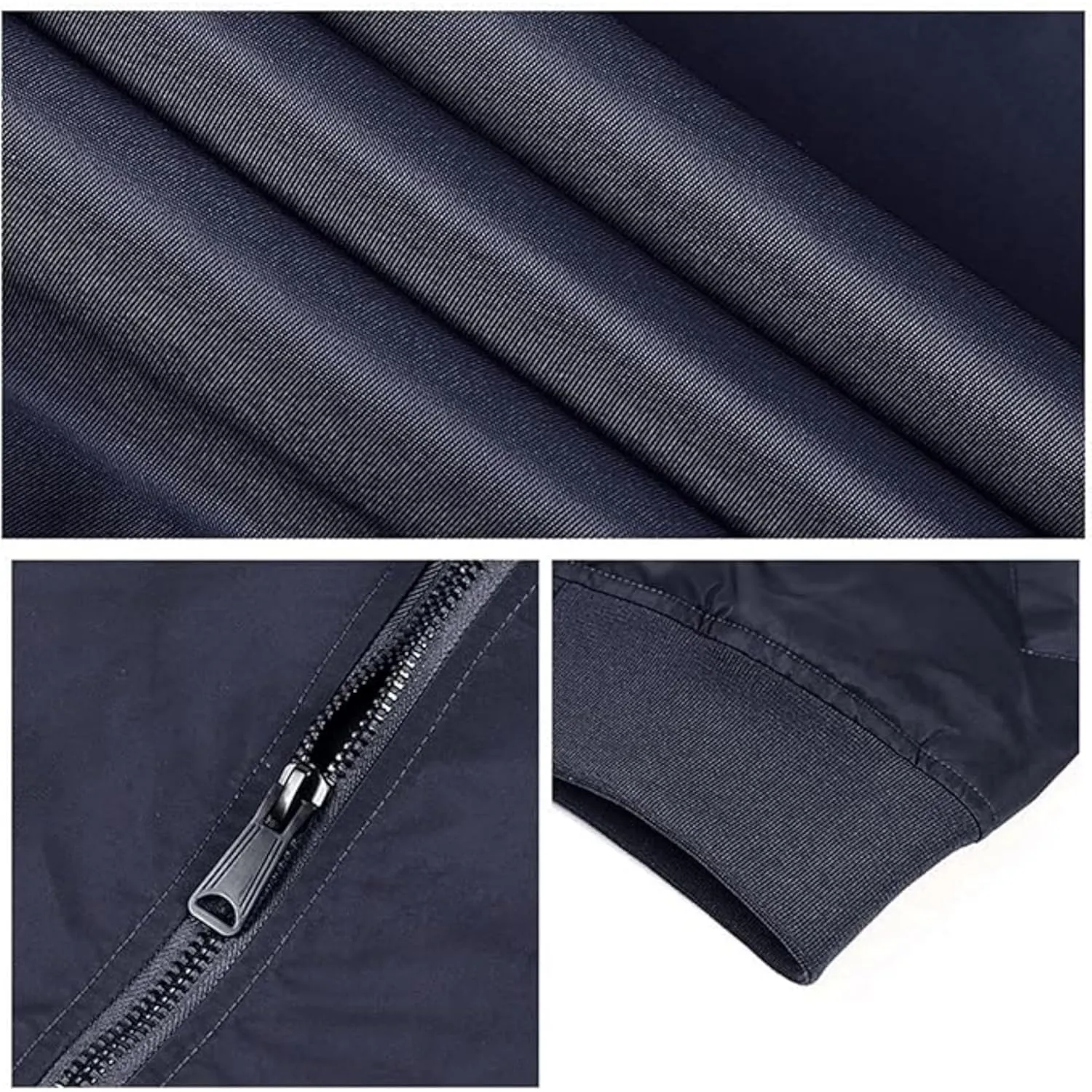 Maiyifu-GJ Men's Lightweight Flight Jacket Zipper Military Windbreaker Sportswear Spring Fall Softshell Bomber Coat Outwear (Dark BlueA1,3X-Large)