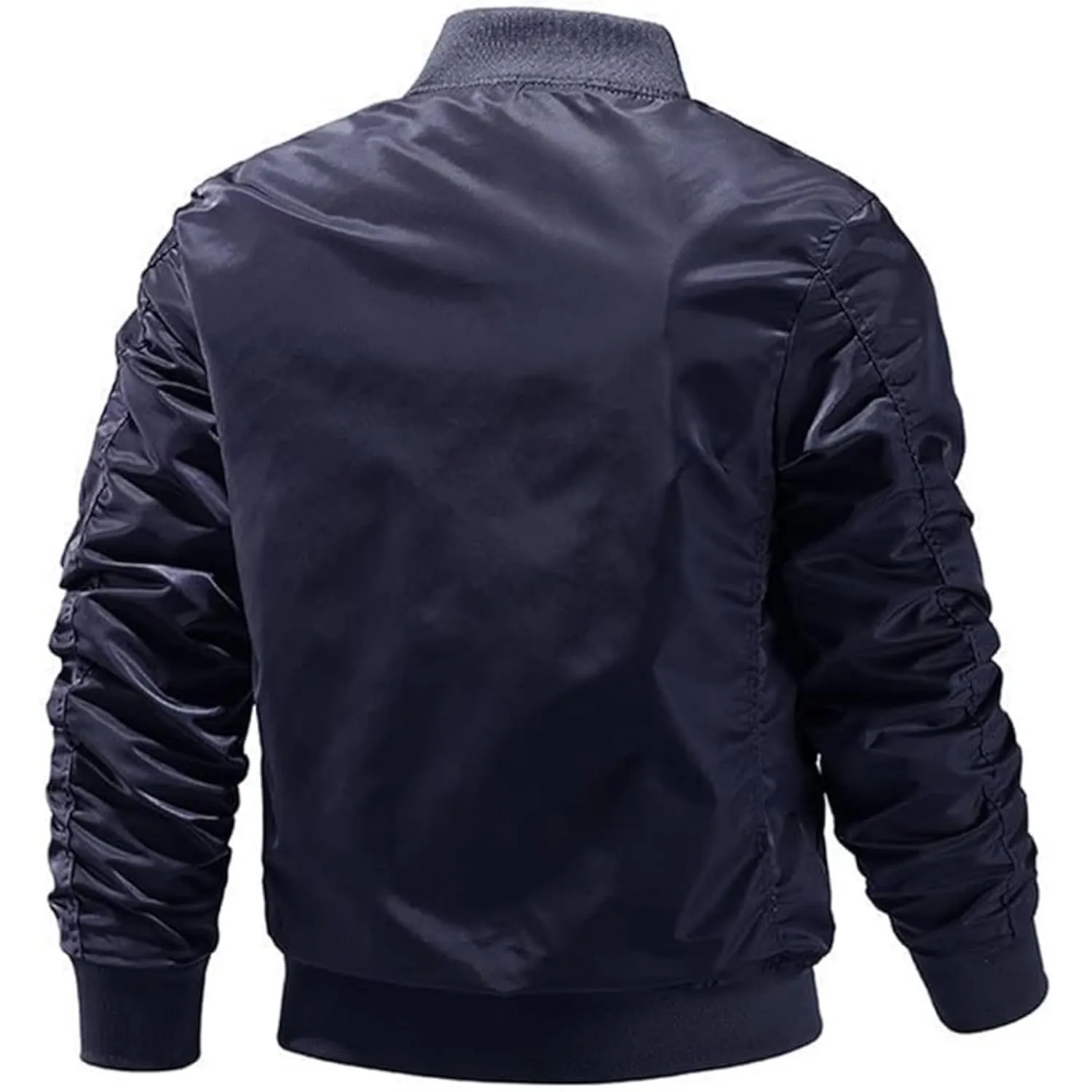 Maiyifu-GJ Men's Lightweight Flight Jacket Zipper Military Windbreaker Sportswear Spring Fall Softshell Bomber Coat Outwear (Dark BlueA1,3X-Large)