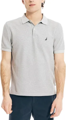 Nautica Men's Classic Short Sleeve Solid Performance Deck Polo Shirt