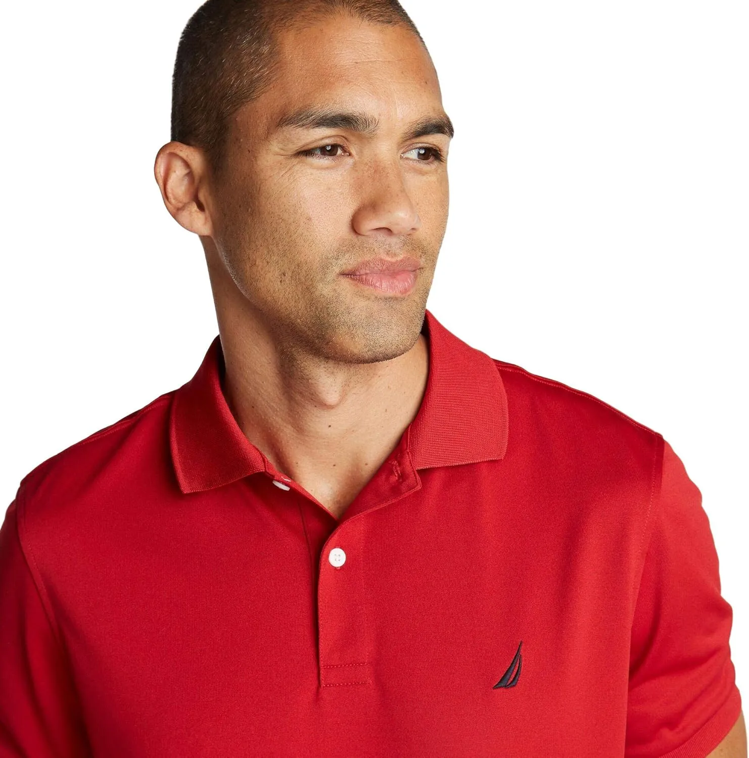 Nautica Men's Classic Short Sleeve Solid Performance Deck Polo Shirt