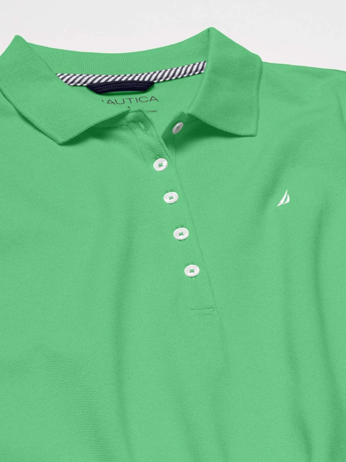 Nautica Women's 5-Button Short Sleeve Cotton Polo Shirt