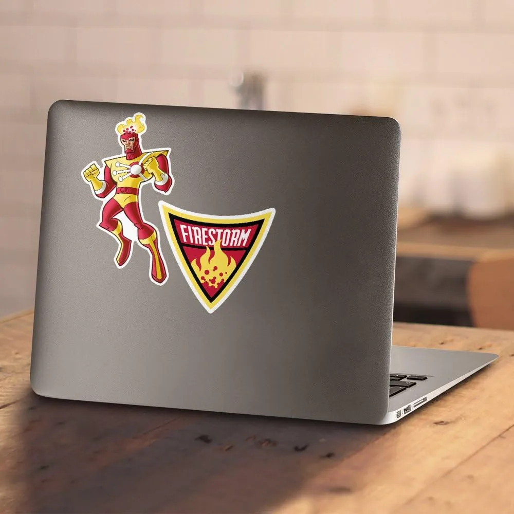 Popfunk Classic Batman: The Brave and The Bold Firestorm Shield T Shirt & Stickers