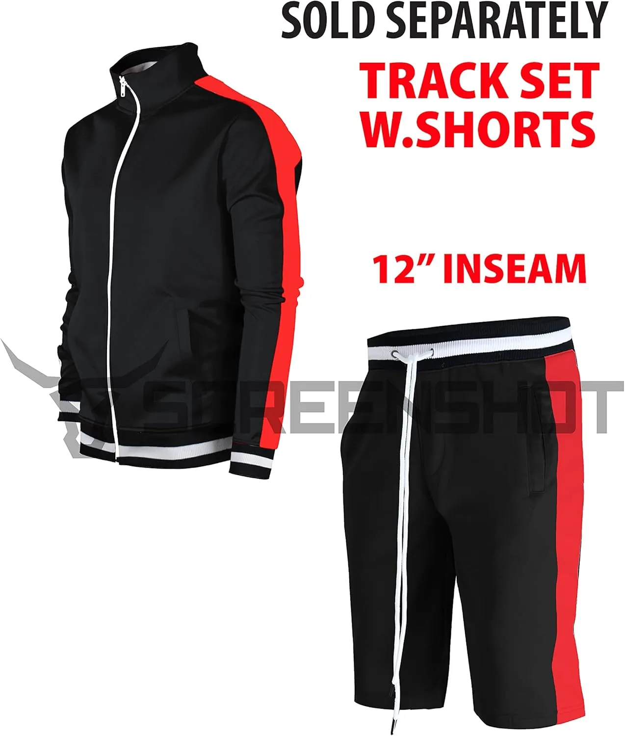 SCREENSHOT Men Athletic Sportswear Gym Fitness Active Workout Track Shorts