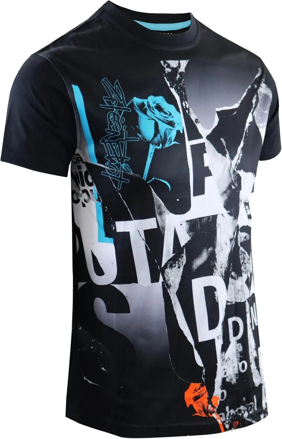 SCREENSHOT Mens Hipster Hip-Hop Urban Modern Tees - NYC Street Fashion Streetwear Stylish Longline Print T-Shirt