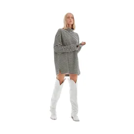 Soft body vest with black and white stripes