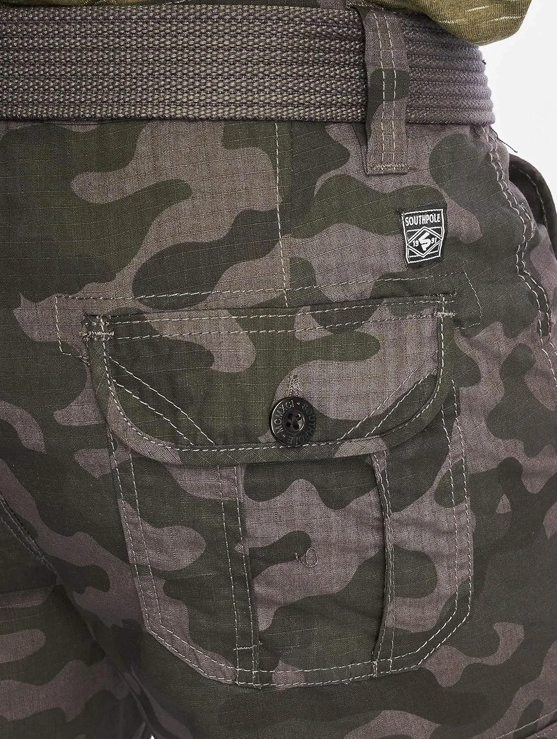 Southpole Men's Ripstop Belted Cargo Shorts