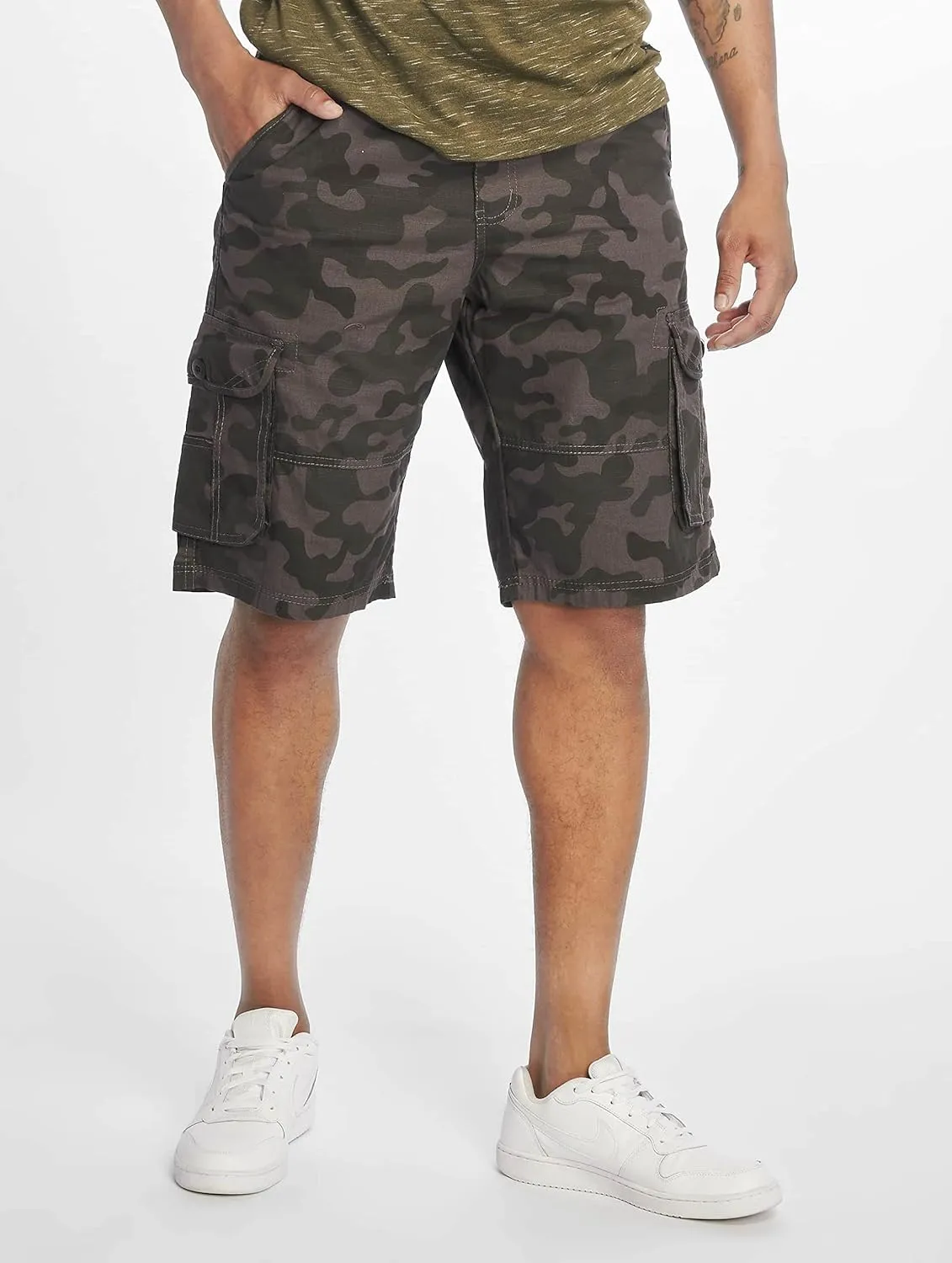 Southpole Men's Ripstop Belted Cargo Shorts