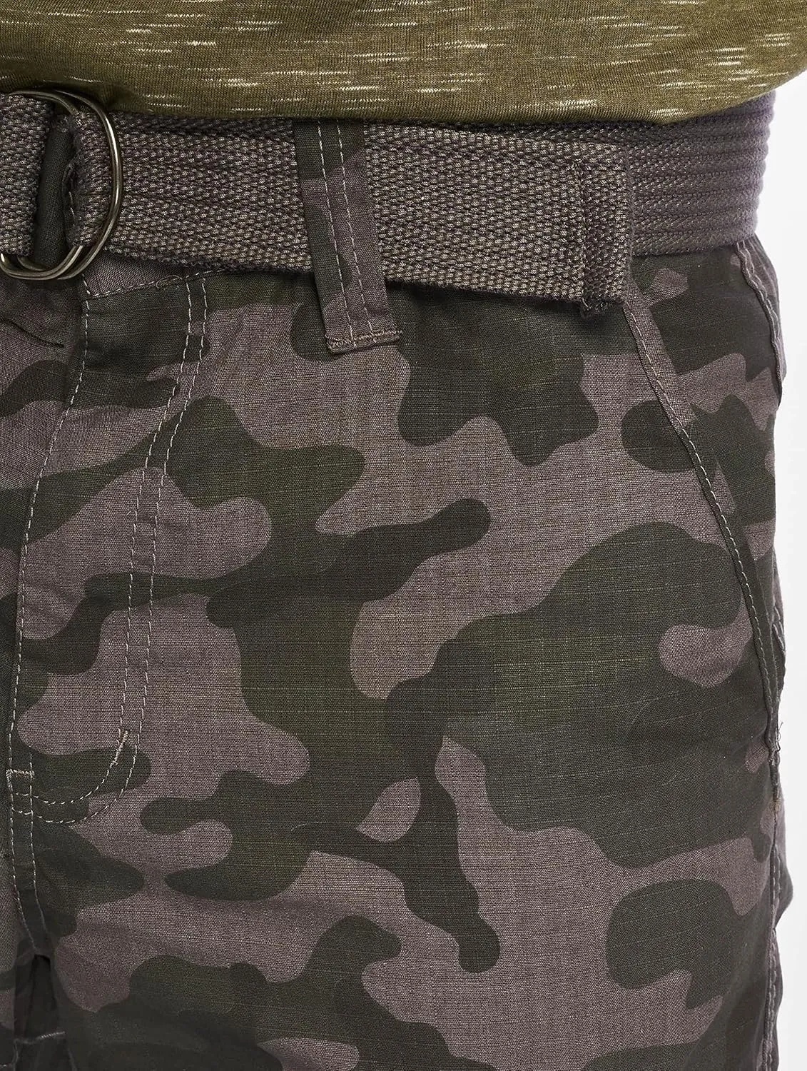 Southpole Men's Ripstop Belted Cargo Shorts