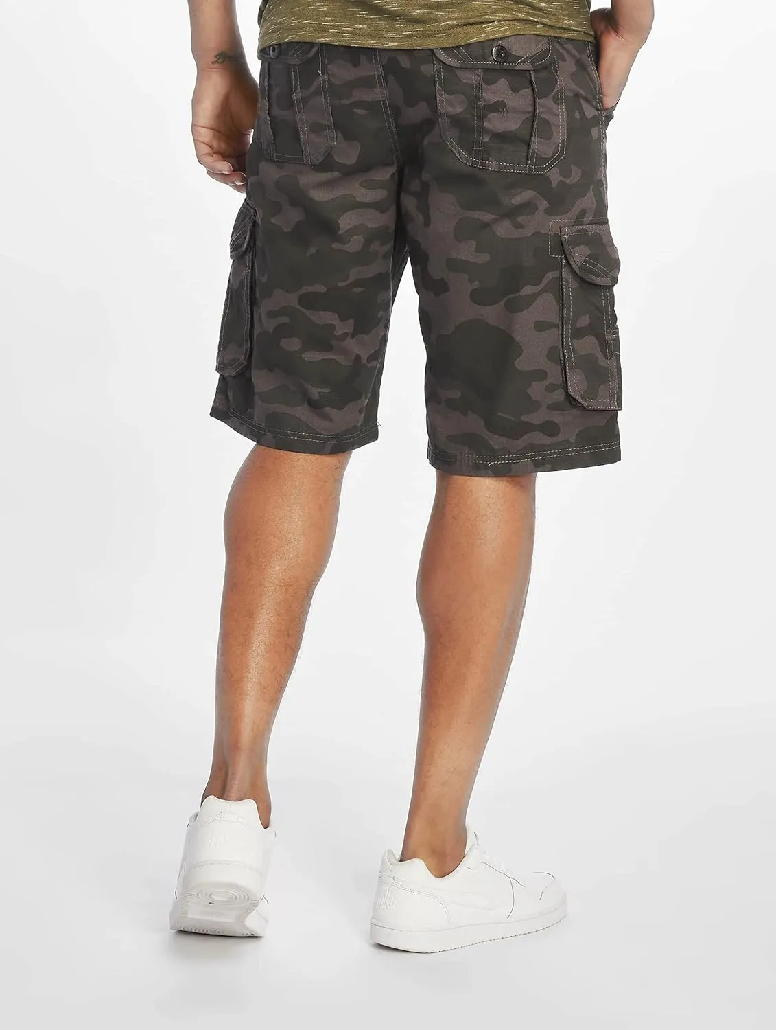 Southpole Men's Ripstop Belted Cargo Shorts