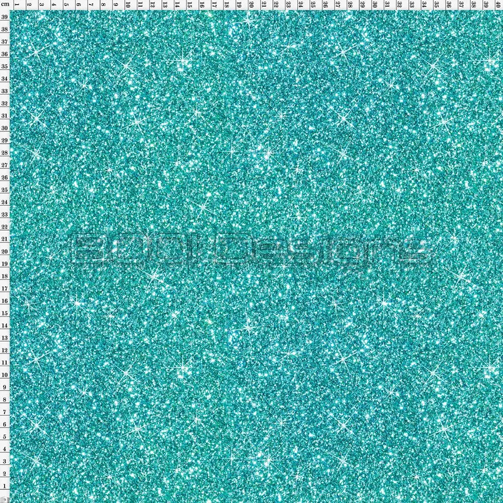 Spandex Printed Glitter Teal