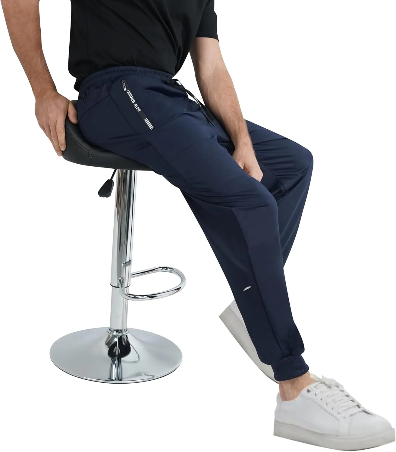 Spring Special Mens 3 Pack Straight-Leg Sports Sweatpants for Men with Zipper Pocket and Drawstring Size XS-3XL
