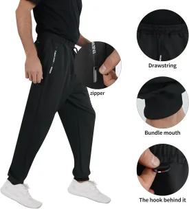 Spring Special Mens 3 Pack Straight-Leg Sports Sweatpants for Men with Zipper Pocket and Drawstring Size XS-3XL