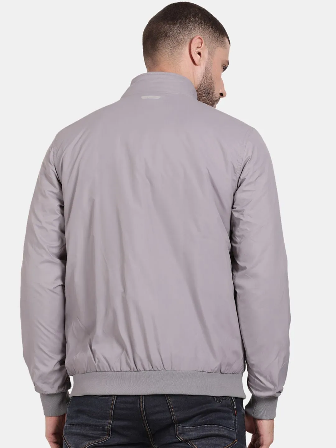 t-base Mock Collar Long Sleeves Windcheater Bomber Jacket