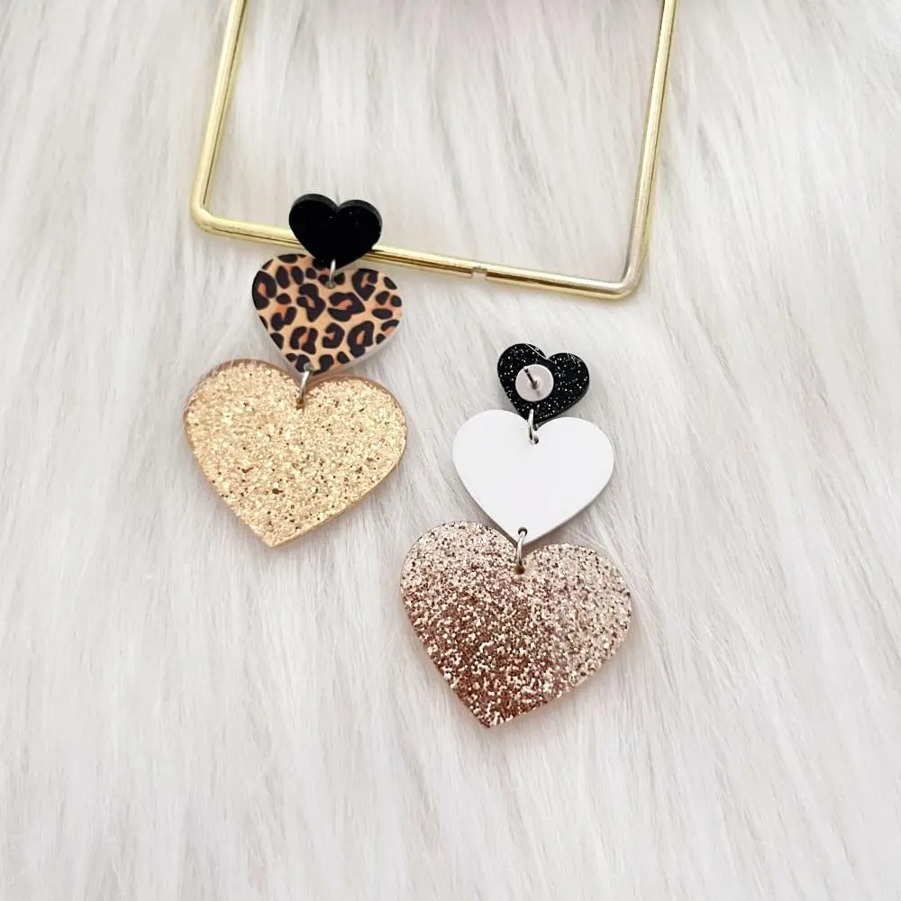 Todu Planet Earrings for Women Acrylic Valentine's Drop Earrings Universe Star Bottle Pink Heart Dangle Earrings Valentine's Jewelry