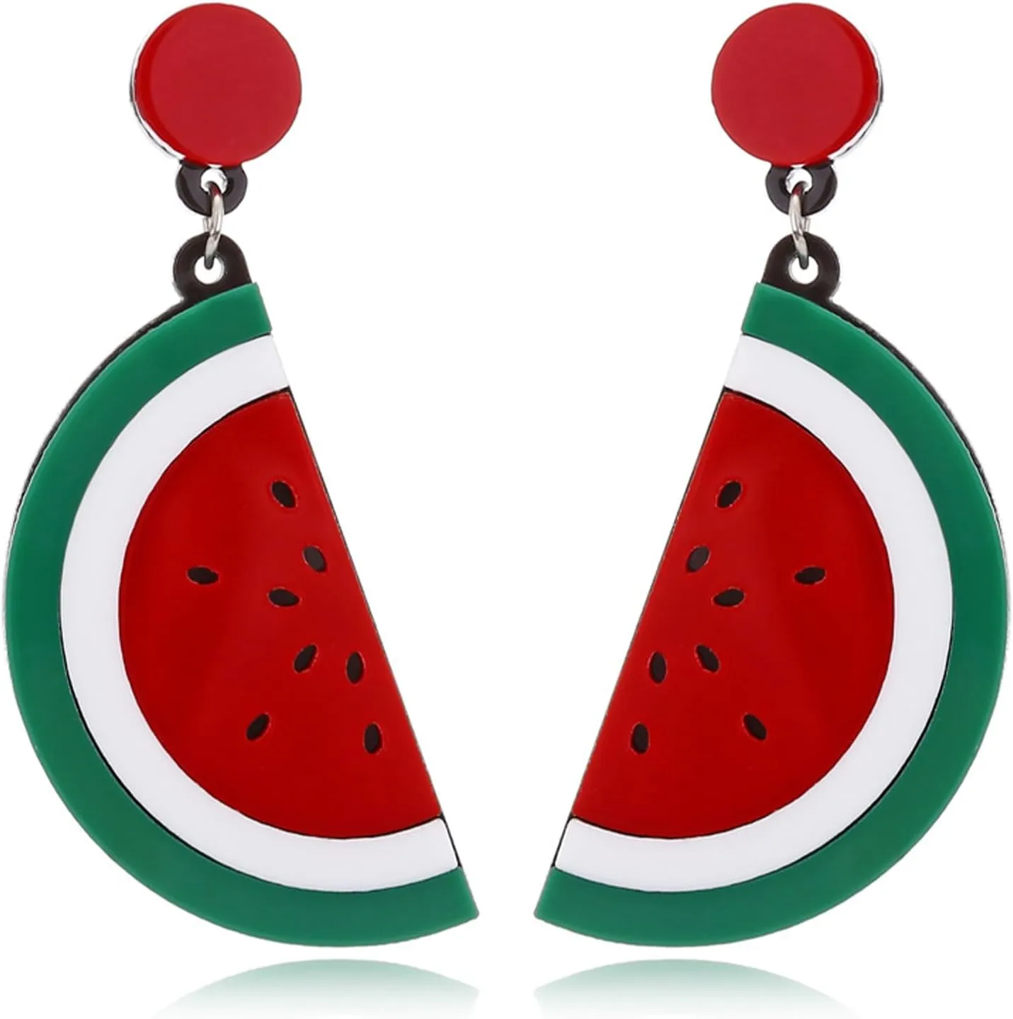 Watermelon Earrings for Women Fruit Dangle Drop Earrings Cute Summer Earrings Red Green White Earrings Funny Earrings Watermelon Jewelry for womens