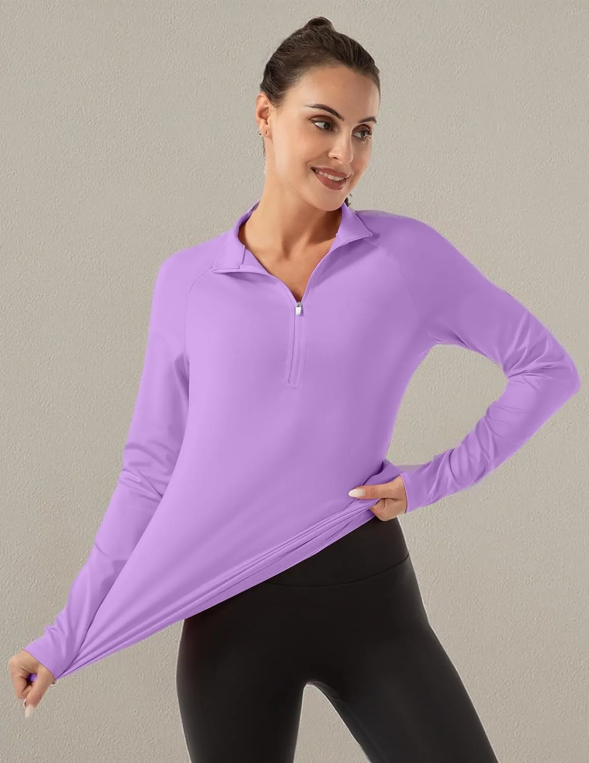 Women's Polo Shirts Long Sleeve UPF 50  Sun Protection Tennis Golf Workout Tops Sport Zipper V Neck